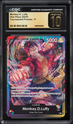 2025 One Piece Tournament Promo Leader Monkey D. Luffy #P CGC 10 PRISTINE