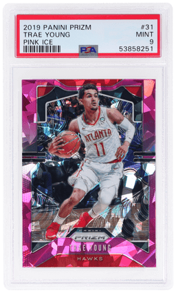 2019 Panini Prizm Pink Ice Prizm Trae Young #31 PSA 9