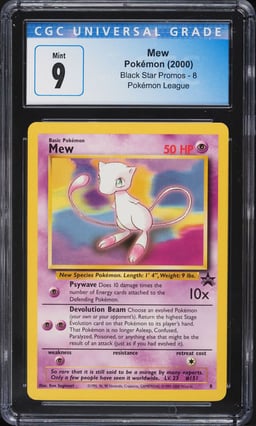 2000 Pokemon League Black Star Promo Mew #8 CGC 9 MINT