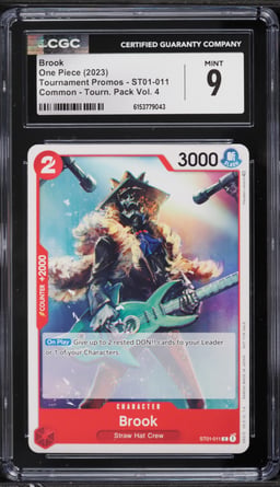 2023 One Piece Promo Tournament Pack Volume 4 Brook #ST01-011 CGC 9 MINT