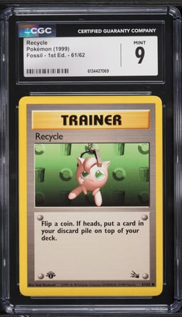1999 Pokemon Fossil 1st Edition Recycle #61 CGC 9 MINT