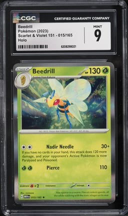 2023 Pokemon Scarlet & Violet 151 Holo Beedrill #15 CGC 9 MINT