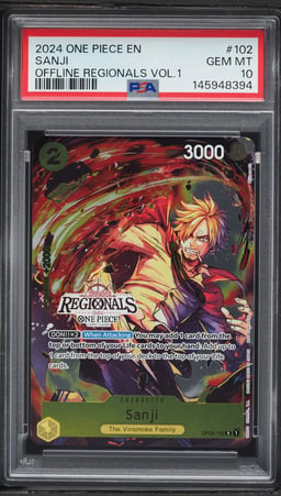 2024 One Piece Offline Regionals Vol.1 Sanji #102 PSA 10 GEM MINT