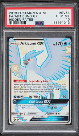 2019 Pokemon Sun & Moon Hidden Fates Shiny Vault Shiny Articuno GX #SV54 PSA 10 GEM MINT