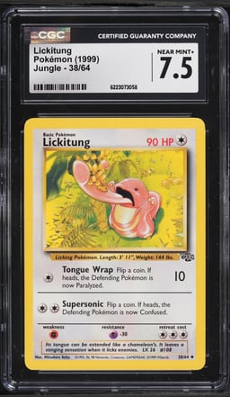 1999 Pokemon Jungle Lickitung #38 CGC 7.5 NRMT+