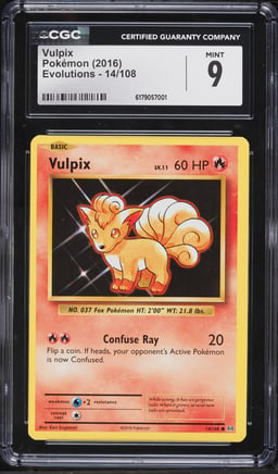 2016 Pokemon Evolutions Vulpix #14 CGC 9 MINT