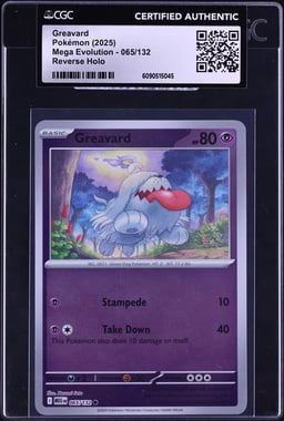 2025 Pokemon Mega Evolution Reverse Holo Greavard #65 CGC AUTH