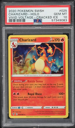 2020 Pokemon Sword & Shield Vivid Voltage Cracked Ice Holo Charizard #25 PSA 10 GEM MINT