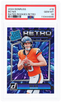 2024 Panini Donruss Rated Rookie Retro Bo Nix #19 PSA 10