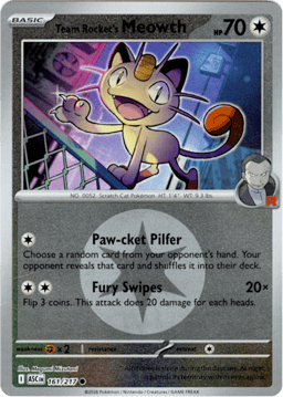 2026 Team Rocket's Meowth (Energy Reverse) #161 Ascended Heroes