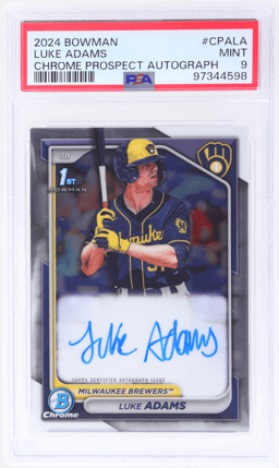 2024 Bowman Chrome Prospect Autograph Luke Adams #CPALA PSA 9