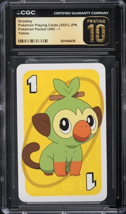 2021 Pokemon Japanese Playing Cards Pocket UNO Yellow Grookey #1 CGC 10 PRISTINE
