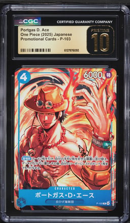 2025 One Piece Japanese Promo Portgas D. Ace #P-103 CGC 10 PRISTINE