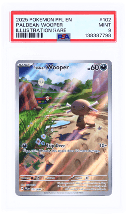 2025 Pokemon Mega Evolution Phantasmal Flames Illustration Rare Paldean Wooper #102 PSA 9