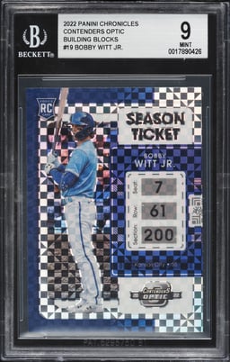 2022 Panini Chronicles Contenders Optic Building Blocks Bobby Witt Jr. ROOKIE #19 BGS 9 MINT