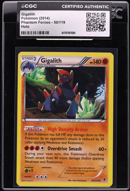 2014 Pokemon XY Phantom Forces Holo Gigalith #50 CGC AUTH