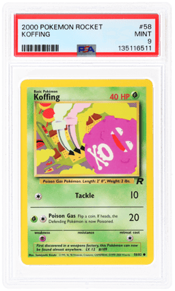 2000 Pokemon Team Rocket Koffing #58 PSA 9