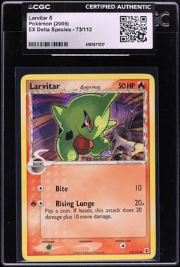 2005 Pokemon EX Delta Species Larvitar #73 CGC AUTH
