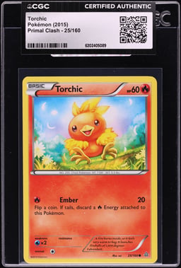 2015 Pokemon XY Primal Clash Torchic #25 CGC AUTH