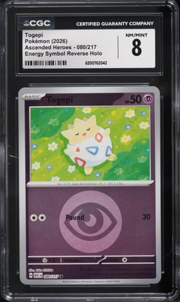 2026 Pokemon Mega Ascended Heroes Energy Symbol Reverse Holo Togepi #080 CGC 8 NM-MT