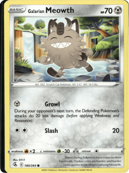 2021 Galarian Meowth #180 Fusion Strike