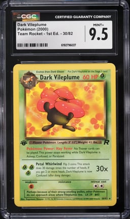 2000 Pokemon Team Rocket 1st Edition Dark Vileplume #30 CGC 9.5 MINT+