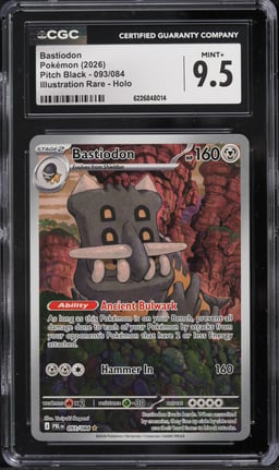 2026 Pokemon Mega Evolution Pitch Black IR Bastiodon #93 CGC 9.5 MINT+