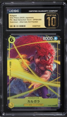 2025 One Piece Japanese Premium Best Selection Volume 4 Alt Art Kalgara #OP08-099 CGC 10