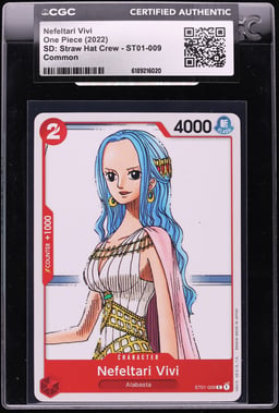 2022 One Piece Starter Deck: Straw Hat Crew Nefeltari Vivi #ST01-009 CGC AUTH