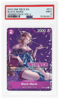 2023 One Piece Promos Japanese Tournament Pack Volume 2 Winner Black Maria #ST04011 PSA 9