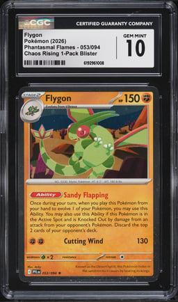 2026 Pokemon Mega Evolution Phantasmal Flames Chaos Rising Flygon #053 CGC 10 GEM MINT