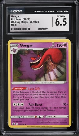 2021 Pokemon Sword & Shield Chilling Reign Holo Gengar #57 CGC 6.5 EXMT+