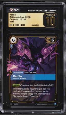 2025 Riftbound League Of Legends LoL Origins Kai'Sa #112 CGC 10 PRISTINE