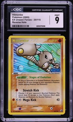 2005 Pokemon EX Unseen Forces Reverse Holo Hitmonlee #25 CGC 9 MINT
