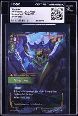 2026 Riftbound League Of Legends LoL Unleashed Showcase Vilemaw #60a CGC AUTH
