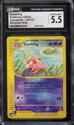 2003 Pokemon Aquapolis Reverse Holo Slowking #34 CGC 5.5 EX+