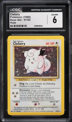 1999 Pokemon Base Set Holo Clefairy #5 CGC 6 EXMT