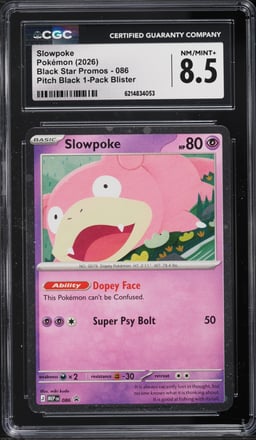 2026 Pokemon Mega Evolution Promo Pitch Black Slowpoke #86 CGC 8.5 NM-MT+