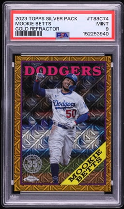 2023 Topps Chrome '88 Silver Pack Gold Refractor Mookie Betts /50 #T88C-74 PSA 9 MINT