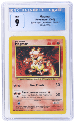 2000 Pokemon Base Set '99-'00 Magmar #36 CGC 9