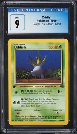 1999 Pokemon Jungle 1st Edition Oddish #58 CGC 9 MINT