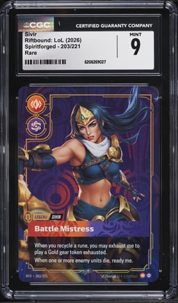 2026 Riftbound League Of Legends LoL Spiritforged Sivir #203 CGC 9 MINT
