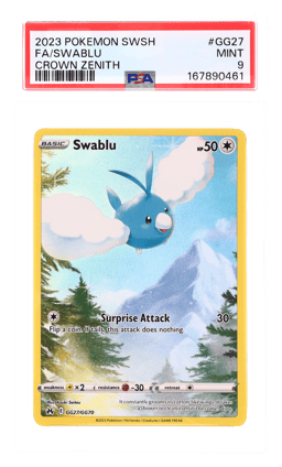 2023 Pokemon Sword and Shield Crown Zenith Swablu #GG27 PSA 9