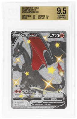 2020 Pokemon Sword and Shield Champion's Path Secret Rare Charizard V #079 BGS 9.5