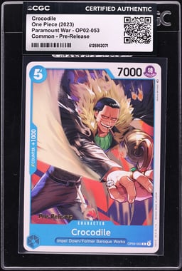 2023 One Piece Paramount War Pre-Release Crocodile #OP02-053 CGC AUTH