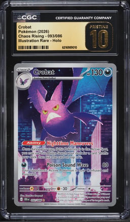 2026 Pokemon Mega Evolution Chaos Rising IR Crobat #93 CGC 10 PRISTINE