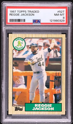 1987 Topps Traded Reggie Jackson #52T PSA 8 NM-MT