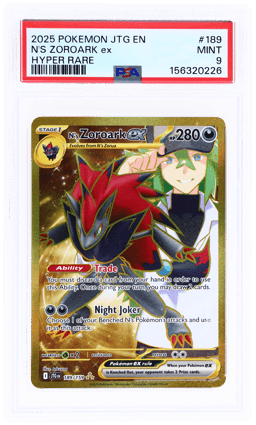 2025 Pokemon Scarlet and Violet Journey Together Hyper Rare N's Zoroark Ex #189 PSA 9