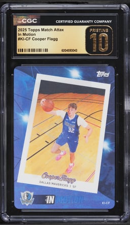 2025 Topps Match Attax In Motion Cooper Flagg ROOKIE #KI-CF CGC 10 PRISTINE