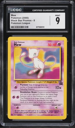 2000 Pokemon League Black Star Promo Mew #8 CGC 9 MINT